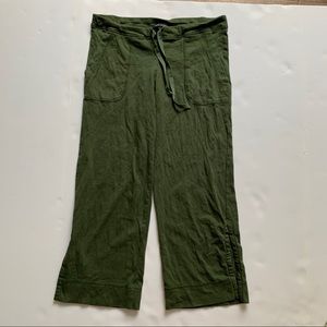 Vintage Bebe sports green capri wide legs pants women XS